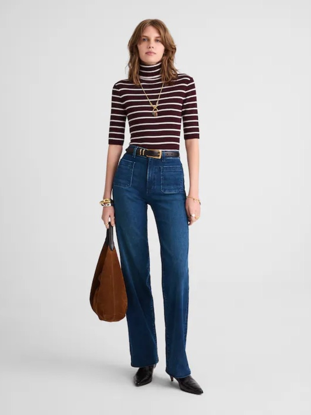 Madewell Emmett Wide-Leg Full Length Jean Patch Pocket Edition Nighthawk Wash 23
